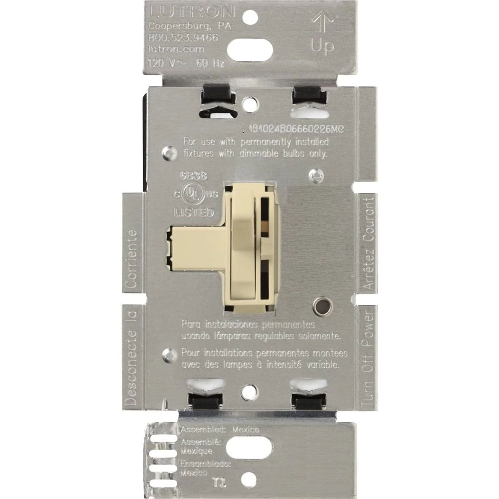 Lutron Ariadni 3-Wire Dimmer for Ballasts/LED Drivers, 1000W/8A, Single Pole/3-Way. Neutral Required, 120V, AYF-103P-IV, Ivory