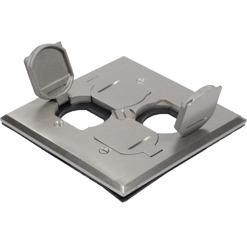 2-Gang Floor Box Cover With Flip Lid