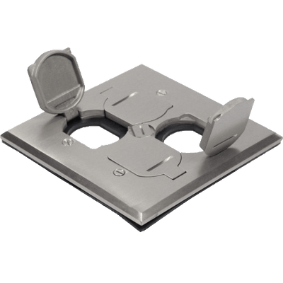 2-Gang Floor Box Cover With Flip Lid