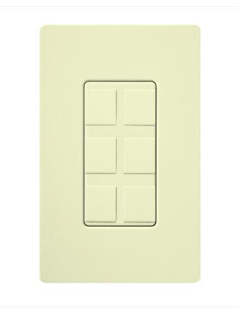 Lutron Claro 6-Port Frame, Field Customizable, Fits Decorator-Style Wall Plates, CA-6PF-AL, Almond
