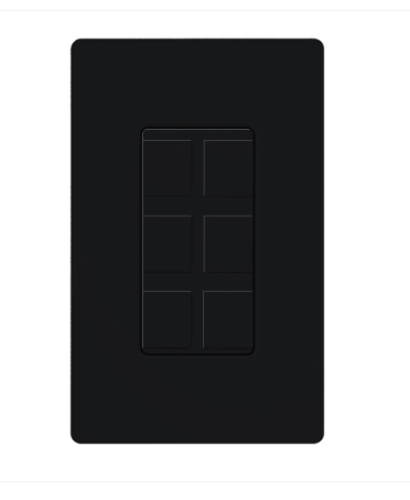 Lutron Claro 6-Port Frame, Field Customizable, Fits Decorator-Style Wall Plates, CA-6PF-BL, Black