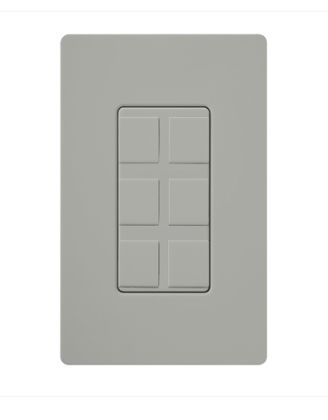 Lutron Claro 6-Port Frame, Field Customizable, Fits Decorator-Style Wall Plates, CA-6PF-GR, Gray