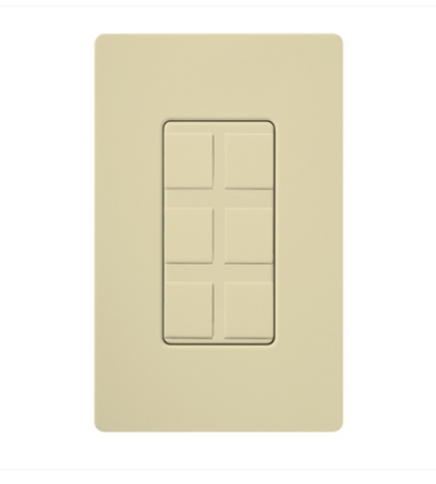 Lutron Claro 6-Port Frame, Field Customizable, Fits Decorator-Style Wall Plates, CA-6PF-IV, Ivory