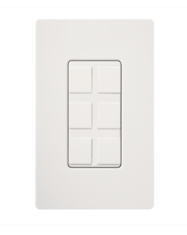 Lutron Claro 6-Port Frame, Field Customizable, Fits Decorator-Style Wall Plates, CA-6PF-WH, White