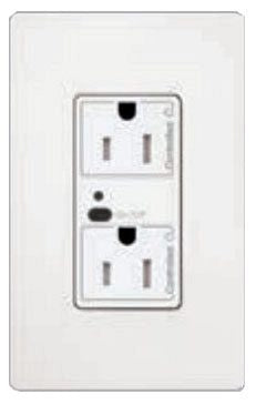 Lutron Vive RF Wireless Receptacle, 15A Dual Switching Duplex, Decorator-Style Outlet, Gloss Finish, CAR2S-15-DTR-LA, Light Almond