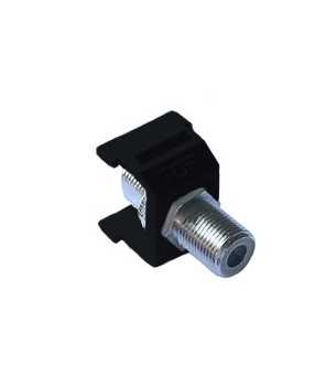 Lutron 75 Ohm Coaxial Cable Jack Connector, F-Style, for 6-Port Frame, CON-1C-BL, Black