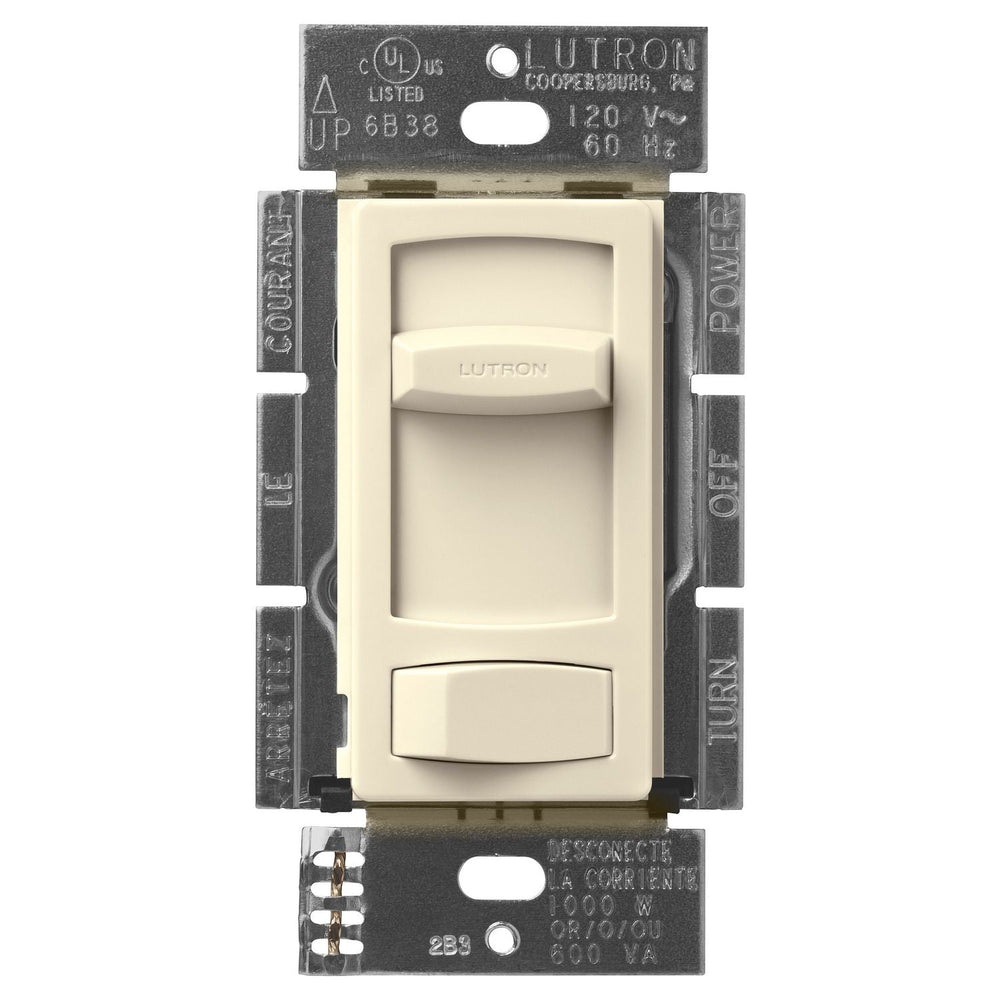 Lutron Skylark Contour Dimmer Switch, 1000W Incandescent/Halogen or 600VA MLV, Single Pole/3-Way, 120V, CT-103P-AL, Almond