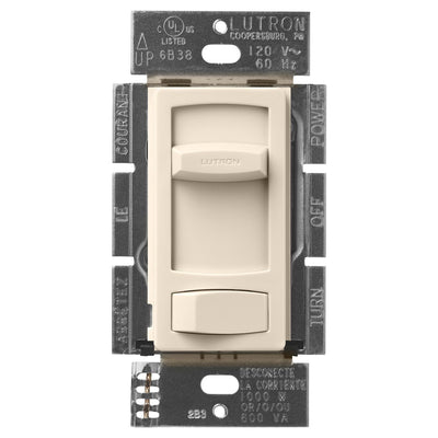 Lutron Skylark Contour Dimmer Switch, 1000W Incandescent/Halogen or 600VA MLV, Single Pole/3-Way, 120V, CT-103P-LA, Light Almond