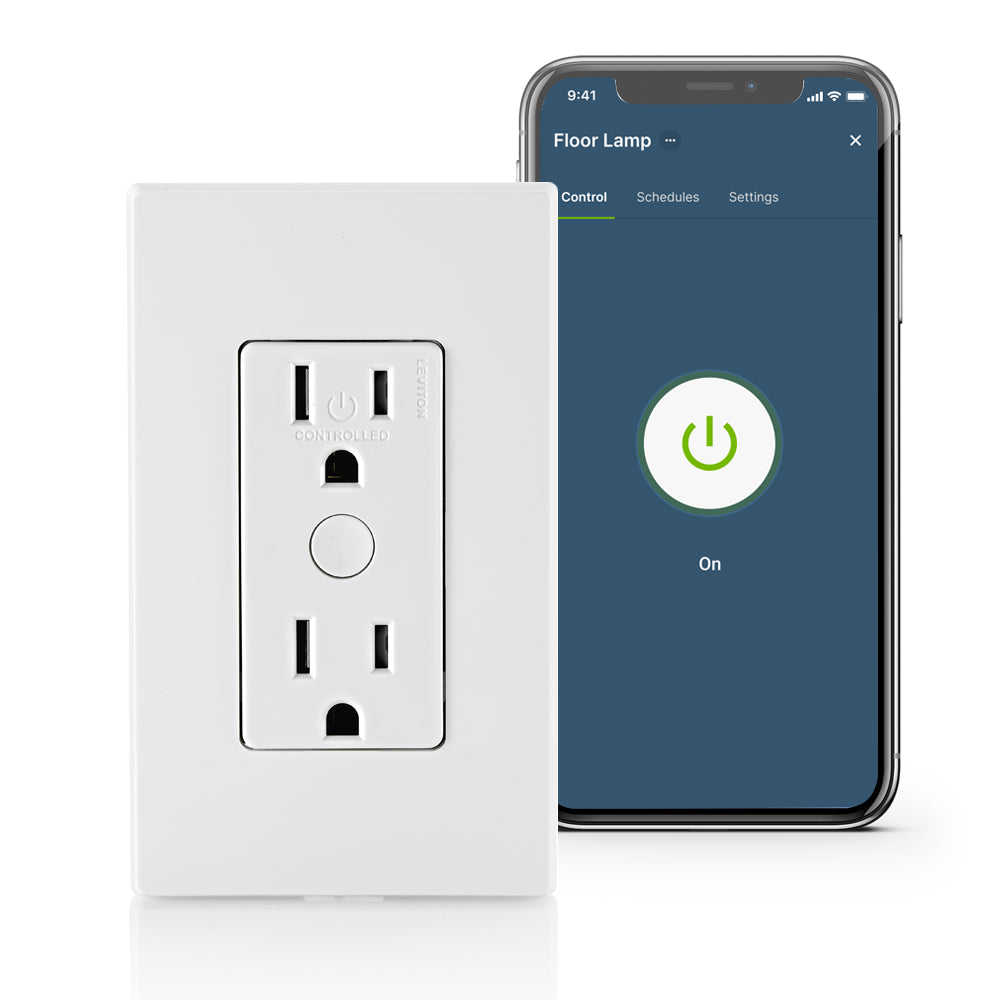 Leviton D215R-1BW Leviton Decora Smart Tamper-Resistant Outlet. Works with Amazon Alexa and Google Assistant, Siri, No Hub