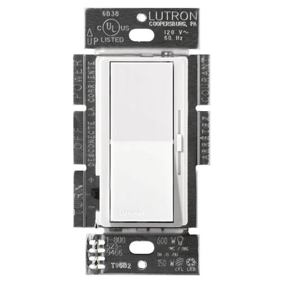Lutron Diva LED+ Dimmer Switch, 150W LED, Single Pole/3-Way, No Neutral Required, 120V, DVCL-153P-WH, White