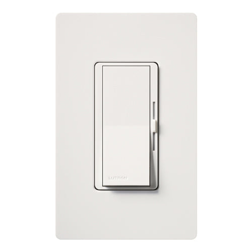 Lutron Diva 3-Wire Dimmer Switch for Ballasts/LED Drivers, 1000W/6A, Single Pole/3-Way,Neutral Required, 277V, DVF-103P-277-WH, White