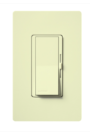 Lutron Diva Reverse-Phase (ELV) Dimmer Switch, 250W LED or 500W ELV, Single Pole/3-Way, Neutral Required, 120V, DVRP-253P-AL, Almond
