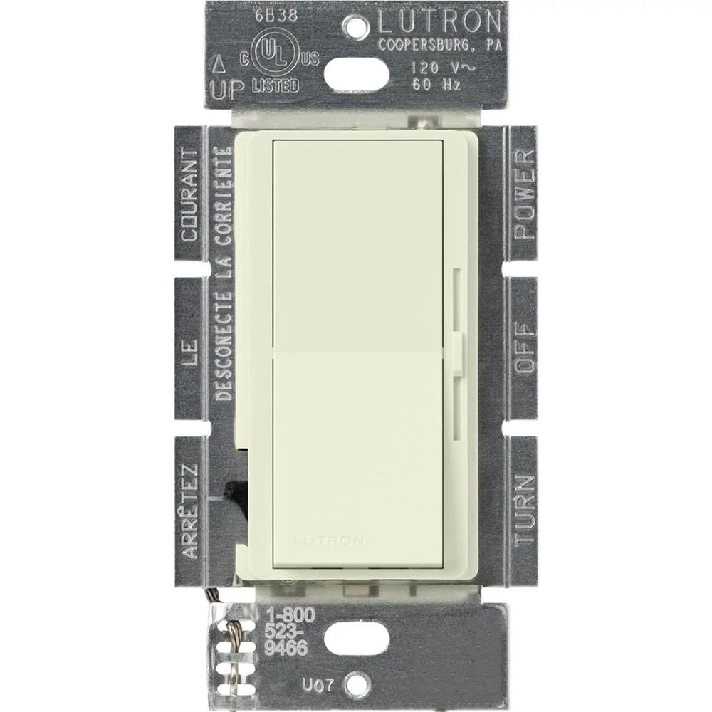 Lutron Diva Dimmer Switch w/ Night Light, 1000W Incandescent/Halogen Only, Single Pole/3-Way, 120V, DVSC-103P-BI, Biscuit
