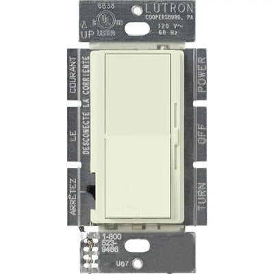Lutron Diva Dimmer Switch w/ Night Light, 1000W Incandescent/Halogen Only, Single Pole/3-Way, 120V, DVSC-103P-BI, Biscuit