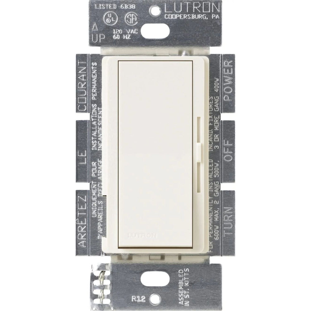 Lutron Diva Dimmer Switch w/ Night Light, 1000W Incandescent/Halogen Only, Single Pole, 120V, DVSC-10P-BI, Biscuit