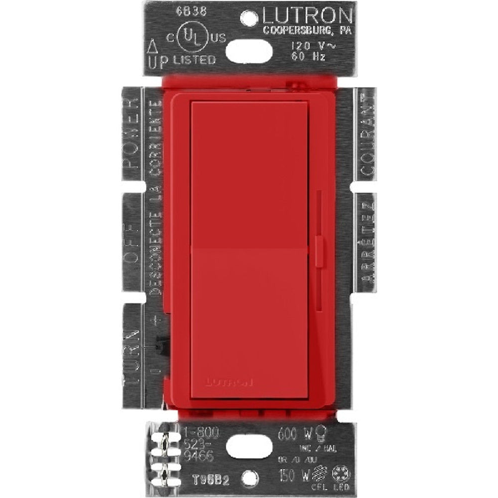 Lutron Diva LED+ Dimmer Switch, 250W LED, Single Pole/3-Way, No Neutral Required, 120V, DVSCCL-253P-SR, Signal Red