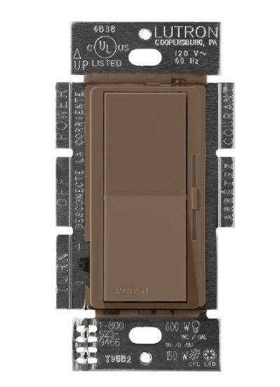 Lutron Diva ELV Dimmer Switch w/ Night Light, 300W, Single Pole/3-Way, Neutral Required, 120V, DVSCELV-303P-EP, Espresso