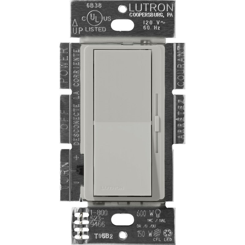 Lutron Diva ELV Dimmer Switch w/ Night Light, 300W, Single Pole/3-Way, Neutral Required, 120V, DVSCELV-303P-PB, Pebble