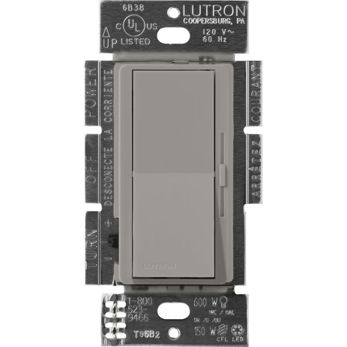 Lutron Diva MLV Dimmer Switch w/ Night Light, 800W (1000VA), Single Pole/3-Way, No Neutral Required, 120V, DVSCLV-103P-CS, Cobblestone