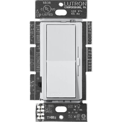 Lutron Diva MLV Dimmer Switch w/ Night Light, 800W (1000VA), Single Pole/3-Way, No Neutral Required, 120V, DVSCLV-103P-MI, Mist