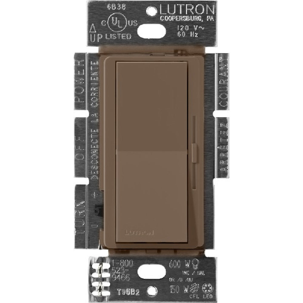 Lutron Diva MLV Dimmer Switch w/ Night Light, 450W (600VA), Single Pole, No Neutral Required, 120V, DVSCLV-600P-EP, Espresso