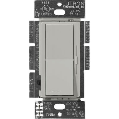 Lutron Diva MLV Dimmer Switch w/ Night Light, 450W (600VA), Single Pole, No Neutral Required, 120V, DVSCLV-600P-PB, Pebble