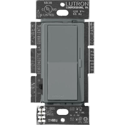 Lutron Diva MLV Dimmer Switch w/ Night Light, 450W (600VA), Single Pole, No Neutral Required, 120V, DVSCLV-600P-SL, Slate