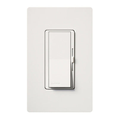 Lutron Diva MLV Dimmer Switch w/ Night Light, 450W (600VA), Single Pole, No Neutral Required, 120V, DVSCLV-600P-SW, Snow White