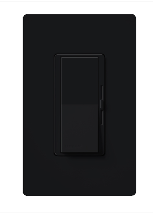 Lutron Diva Reverse-Phase Dimmer Switch w/ Night Light, 250W LED or 500W ELV, Single Pole/3-Way, Neutral Required, 120V, DVRP-253P-MN, Midnight