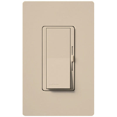 Lutron Diva Reverse-Phase Dimmer Switch w/ Night Light, 250W LED or 500W ELV, Single Pole/3-Way, Neutral Required, 120V, DVRP-253P-TP, Taupe
