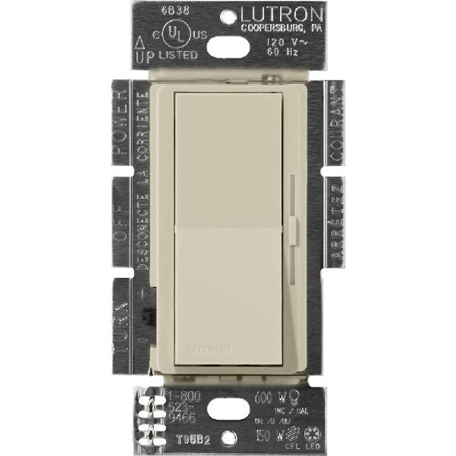 Lutron Diva 0-10V Dimmer Switch, 8A, 50mA Sink, Single-Pole/3-Way, No Neutral Required, 120V, DVSCSTV-CY, Clay
