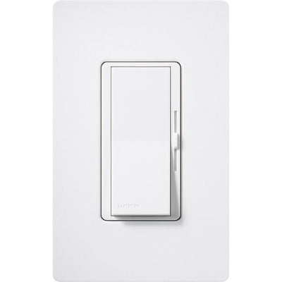 Lutron Diva 0-10V Dimmer Switch, 8A, 50mA Sink, Single-Pole/3-Way, No Neutral Required, 120V, DVSCSTV-SW, Snow White