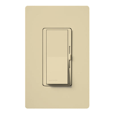 Lutron Diva 0-10V Dimmer Switch, 30mA Sink, 24V, Single-Pole/3-Way, Power Pack Required for 120V Switching, DVTV-IV, Ivory