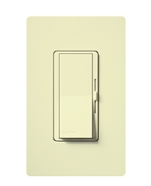 Lutron Diva 3-Speed Fan Control with Wall Plate, 1.5A , Single-Pole/3-Way, No Neutral Required, 120V, DVWFSQ-FH-AL, Almond