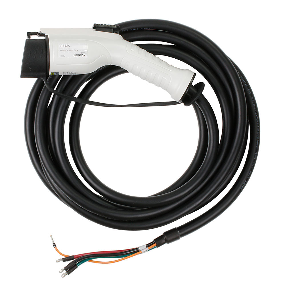 Leviton EC32A Replacement Cord For Use With All Leviton 32 Amp EV Series Chargers. 32 Amp, 18' Cable, Featuring J1772
