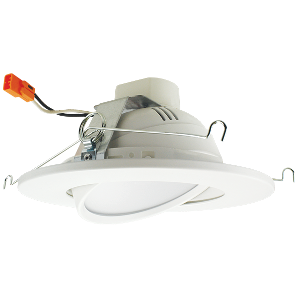 6" Round LED Regressed Adjustable Gimbal Insert with 5-CCT Switch