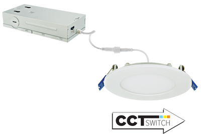 4" 120/277/347V Ultra Slim LED Round Panel Light with 5-CCT Switch