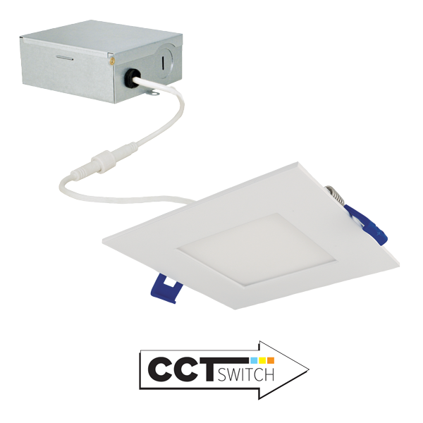 4" Ultra Slim LED Square Panel Light with 5-CCT Switch