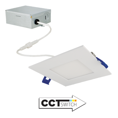 4" Ultra Slim LED Square Panel Light with 5-CCT Switch