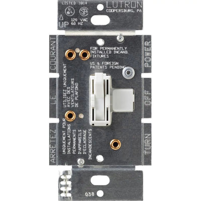 Lutron Ariadni Dual Fan/Light Control, Single 1.5A Fan and 300W Incandescent/Halogen Light, 120V, Single Pole, AY2-LFSQ-WH, White