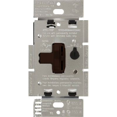 Lutron Ariadni LED+ Dimmer Switch, 150W LED, Single Pole/3-Way, No Neutral Required,120V, AYCL-153PH-BR, Brown