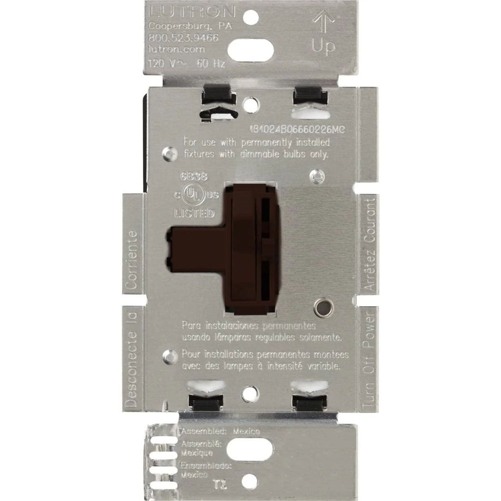 Lutron Ariadni Magnetic Low-Voltage Dimmer Switch, 450W/600VA, Single Pole/3-Way, 120V, AYLV-603P-BR, Brown