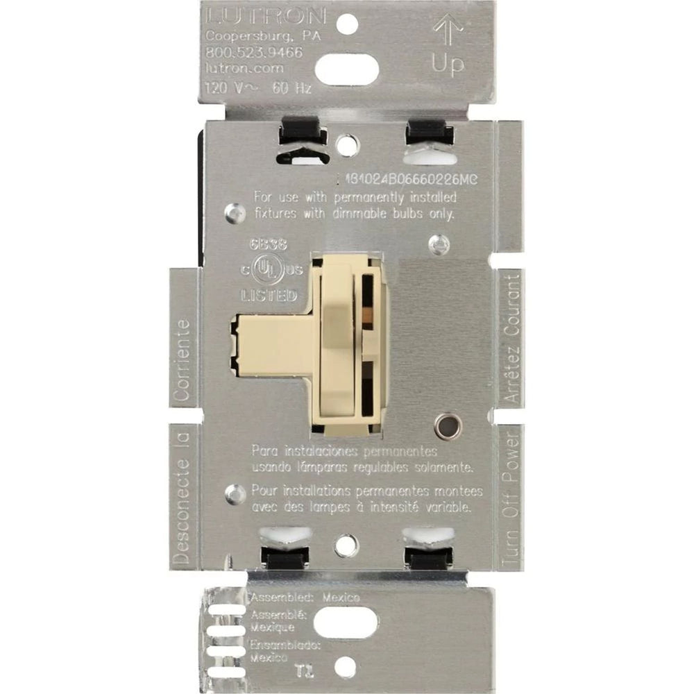 Lutron Ariadni Magnetic Low-Voltage Dimmer Switch, 450W/600VA, Single Pole/3-Way, 120V, AYLV-603P-IV, Ivory