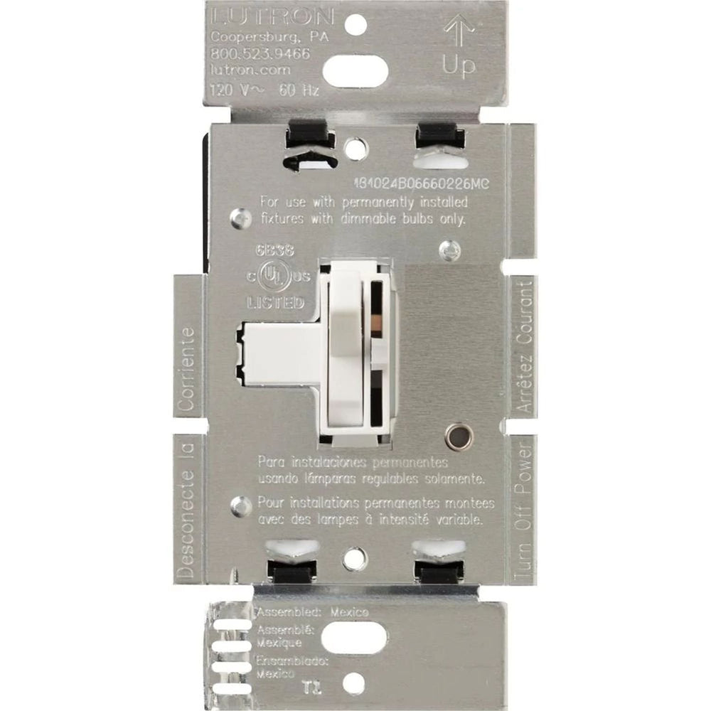 Lutron Ariadni Magnetic Low-Voltage Dimmer Switch, 450W/600VA, Single Pole/3-Way, 120V, AYLV-603P-WH, White