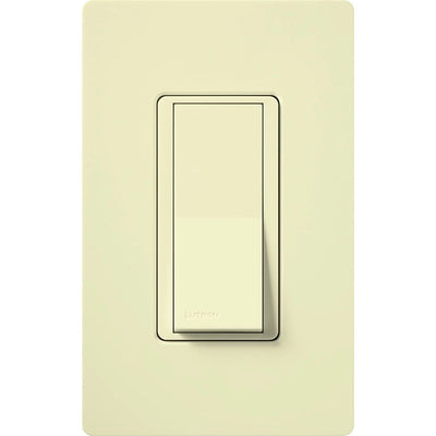 Lutron Claro Single Pole, On/Off Rocker Switch, 15A, Gloss Finish, CA-1PS-AL, Almond