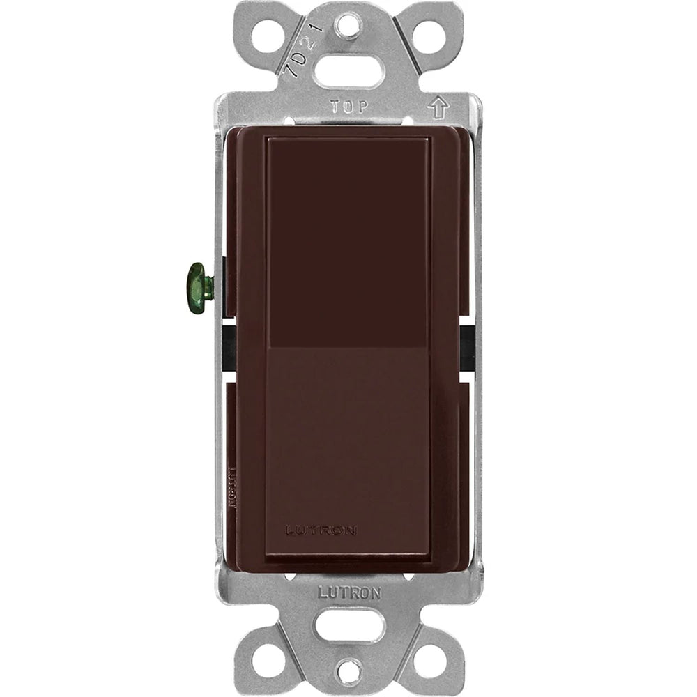 Lutron Claro Single Pole, On/Off Rocker Switch, 15A, Gloss Finish, CA-1PS-BR, Brown