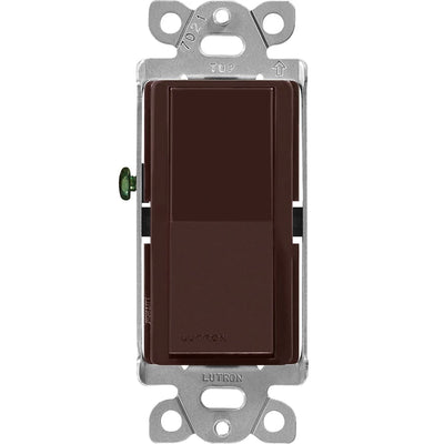 Lutron Claro Single Pole, On/Off Rocker Switch, 15A, Gloss Finish, CA-1PS-BR, Brown