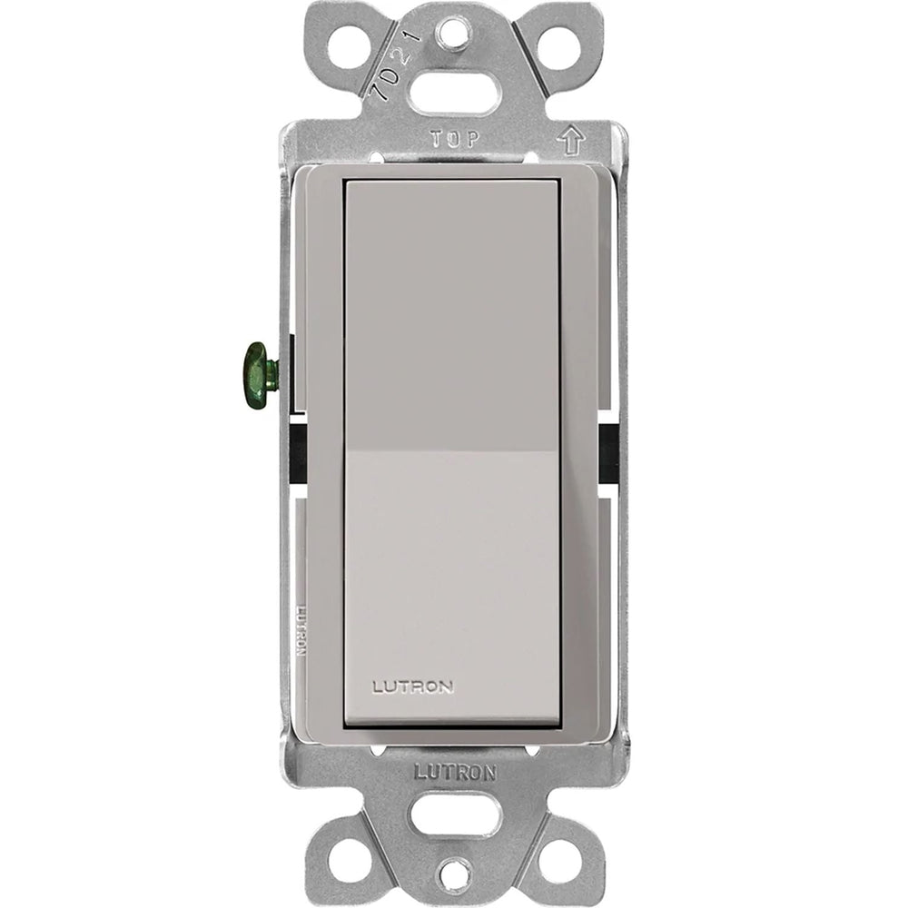 Lutron Claro Single Pole, On/Off Rocker Switch, 15A, Gloss Finish, CA-1PS-GR, Gray