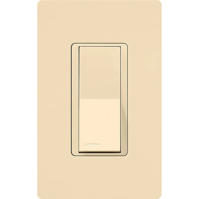 Lutron Claro Single Pole, On/Off Rocker Switch, 15A, Gloss Finish, CA-1PS-IV, Ivory