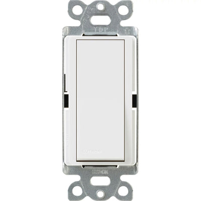 Lutron Claro Single Pole, On/Off Rocker Switch, 15A, Gloss Finish, CA-1PS-WH, White